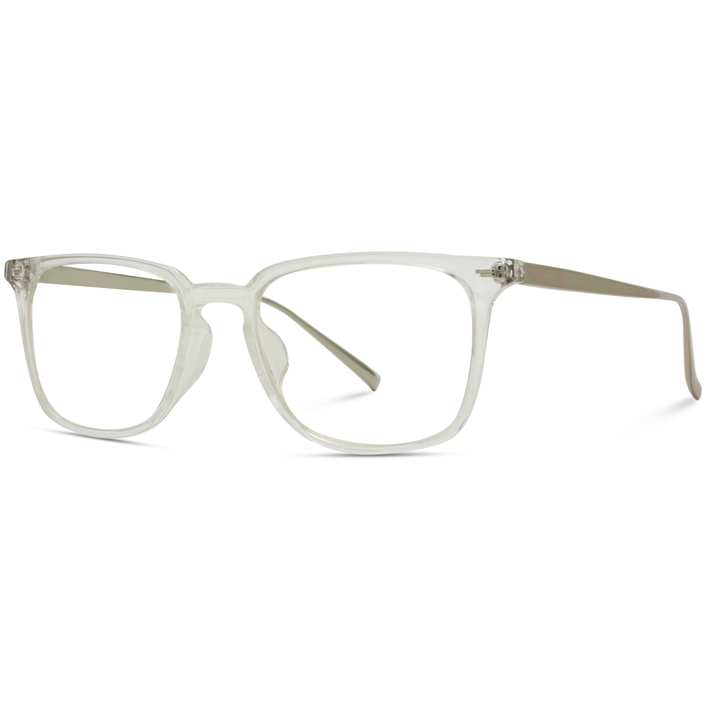 Alex - Square Modern Metal Frame Blue Light Blocking Glasses | Clear