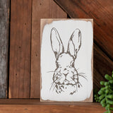 Spring Rabbit Easter Bunny Block Sign