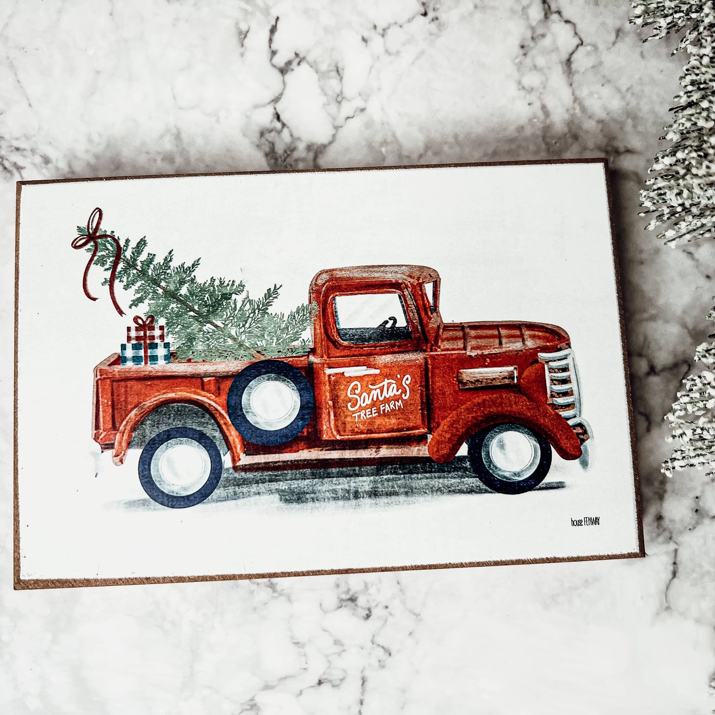 Christmas Truck and Tree Sign