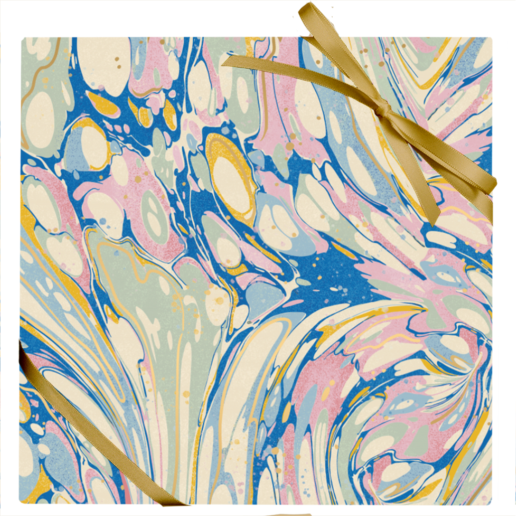 Pink and Blue Marble Stone Paper