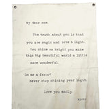 Never Stop Shining (My Dear One) Wall Tarp