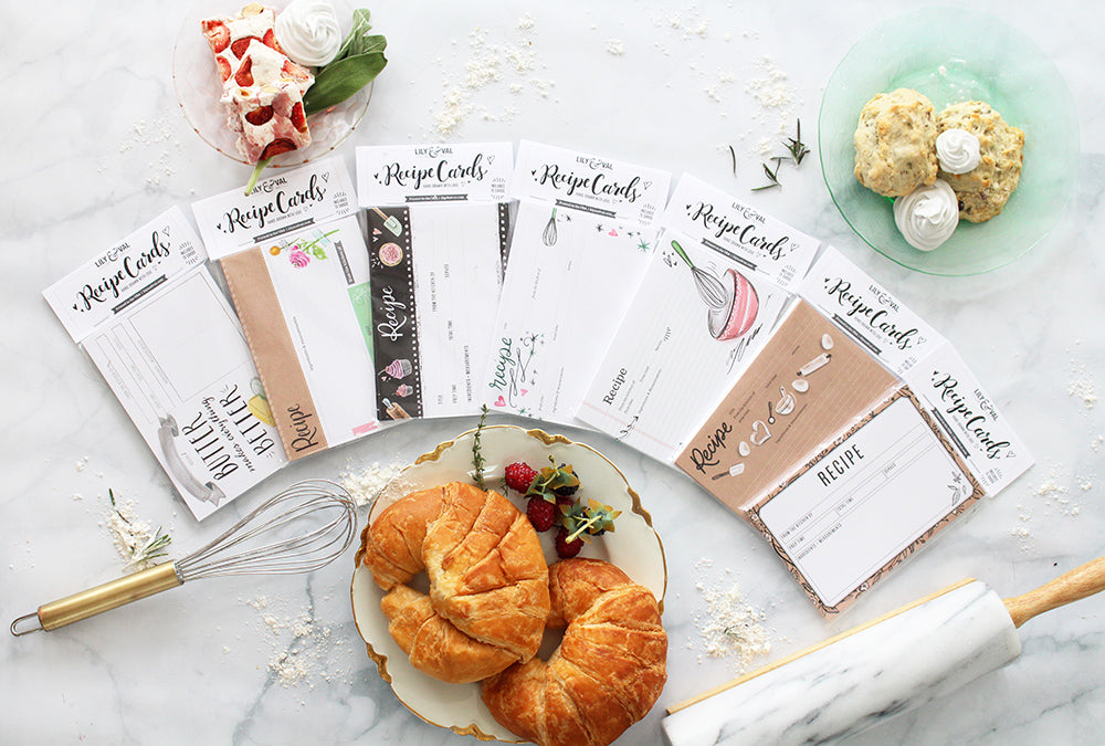 Recipe Cards | Pack of 15 Multiple Designs