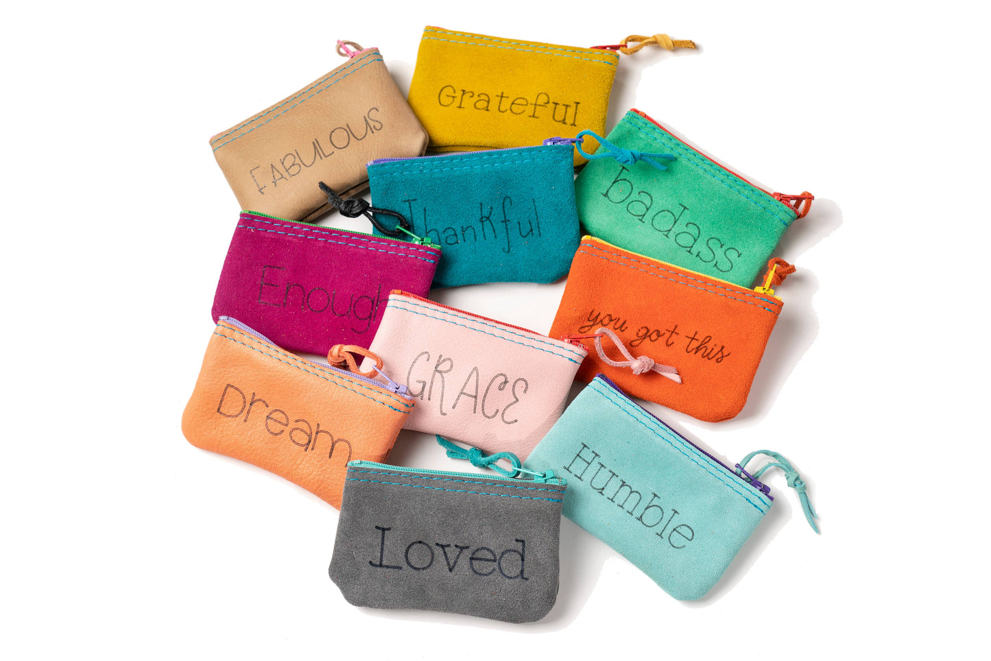 Inspirational Leather Word Pouch