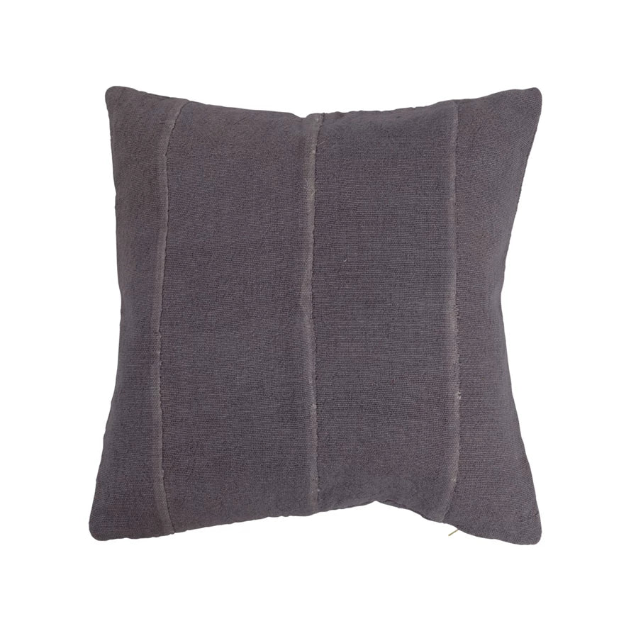 18" Cotton Pieced Mudcloth Pillow, Down Fill
