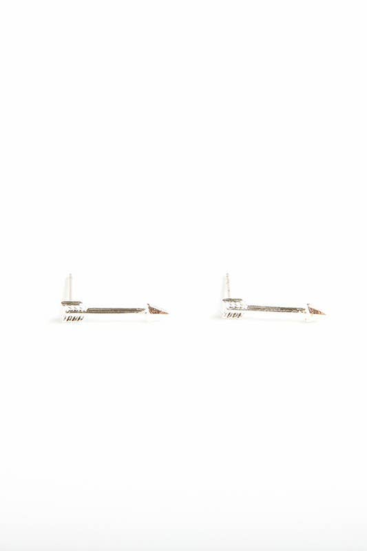 Arrow Stud Earrings | Silver