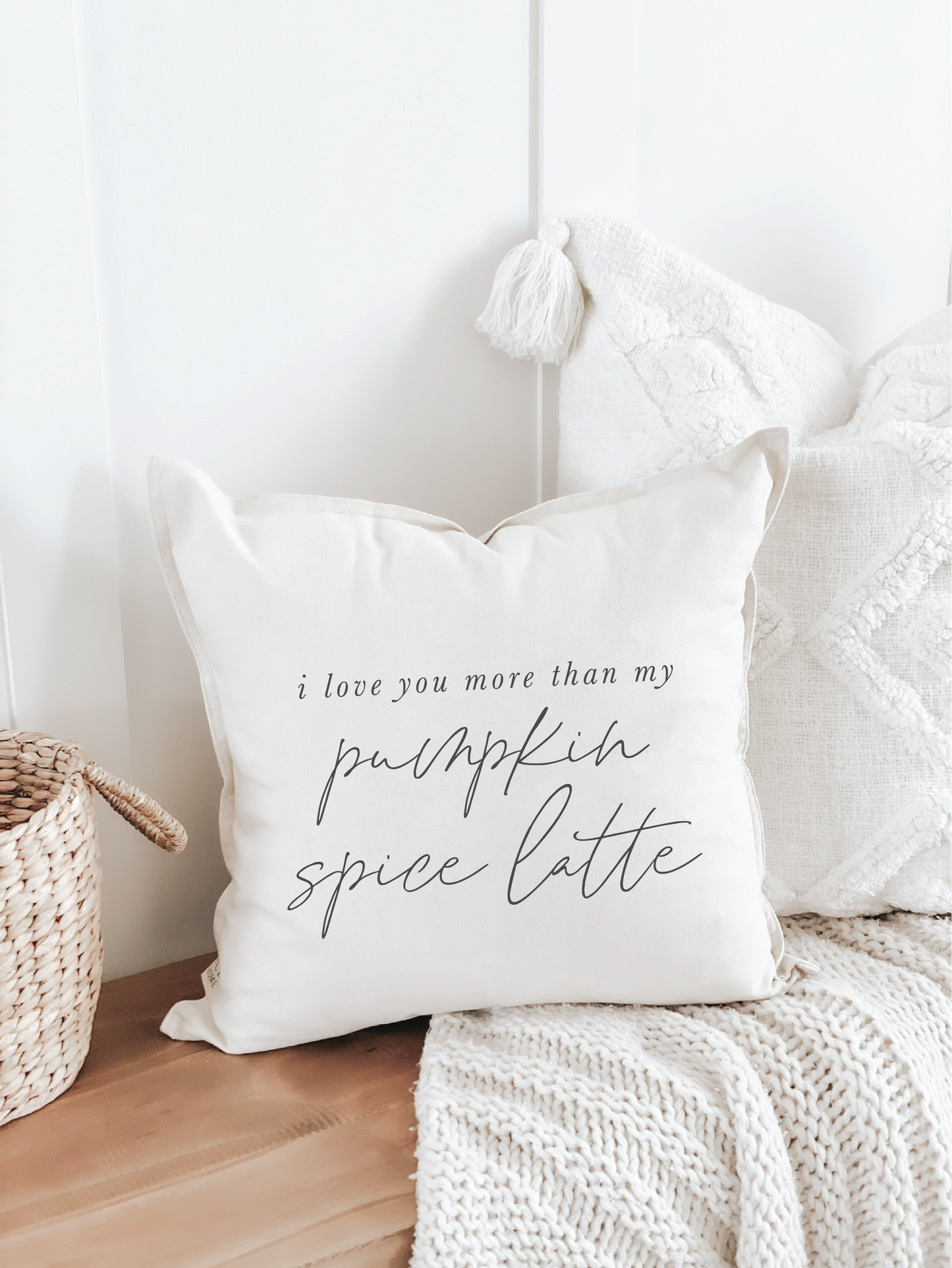 I Love You More Than My Pumpkin Spice Latte Pillow - Autumn
