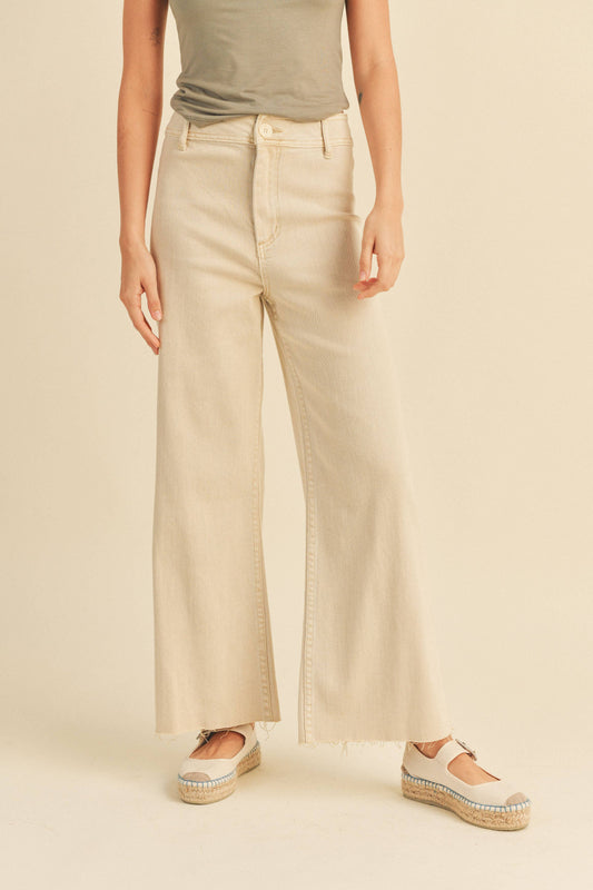 STRAIGHT WIDE LEG DENIM PANTS