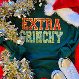 Extra Grinchy Faux Patch Sweatshirt: Hunter Green