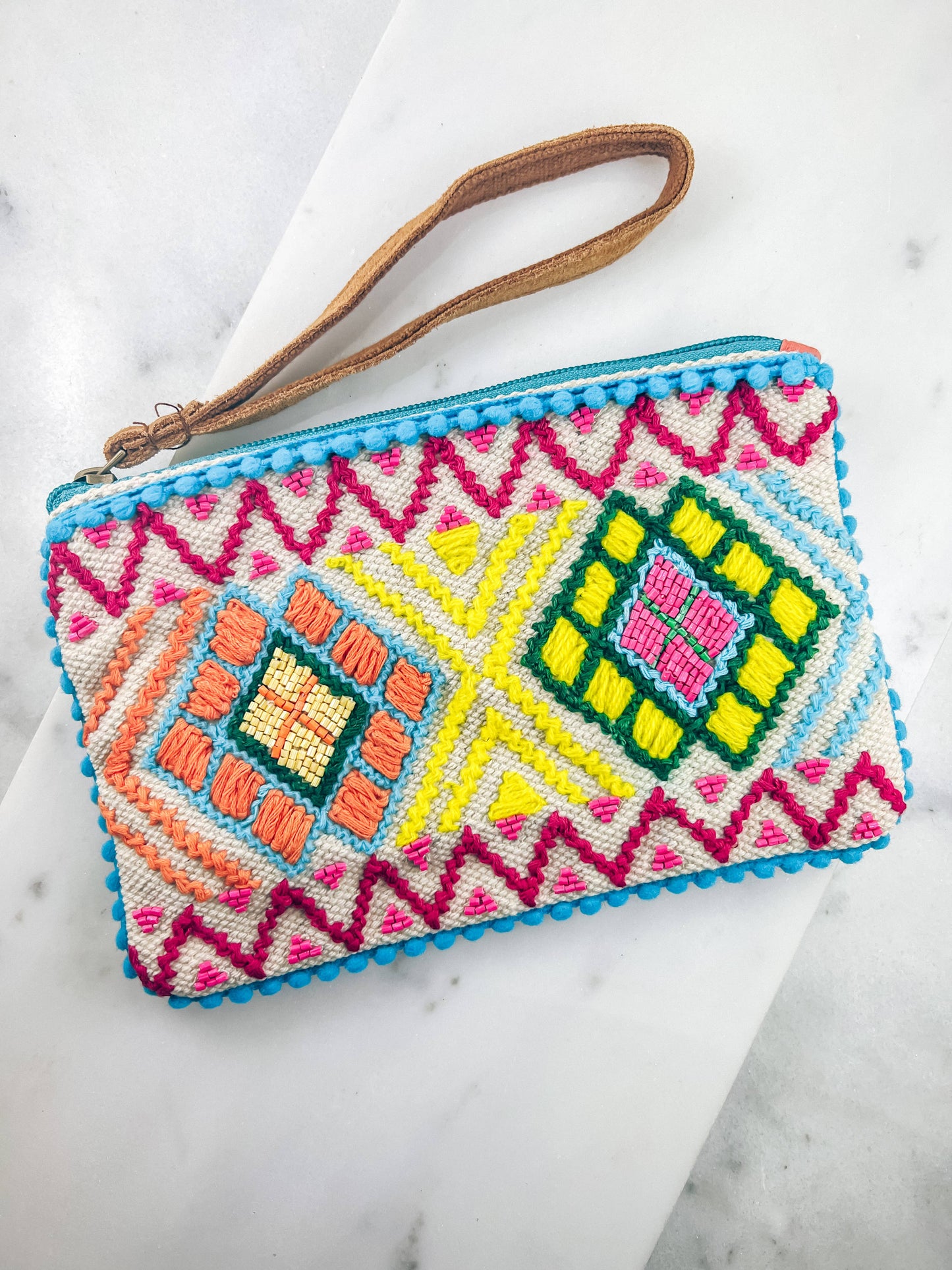 Cathy Embellished Wristlet Pouch MULTI