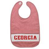 Georgia Smocked Red Gingham Bib: OS