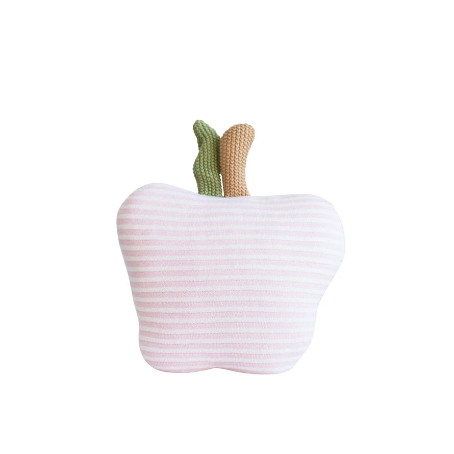 Cotton Striped Knit Apple Pillow