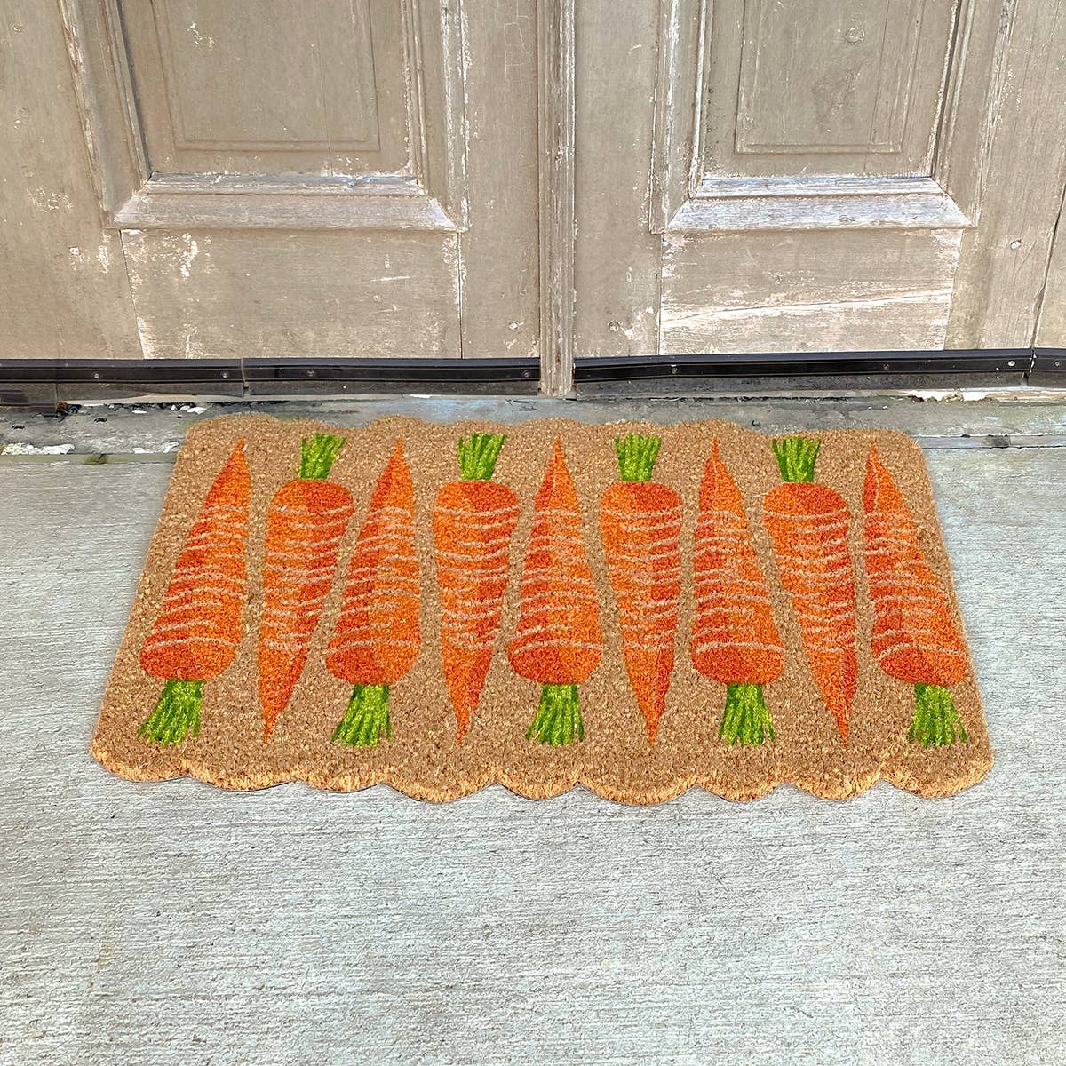 Carrot Coir Doormat Orange/Green