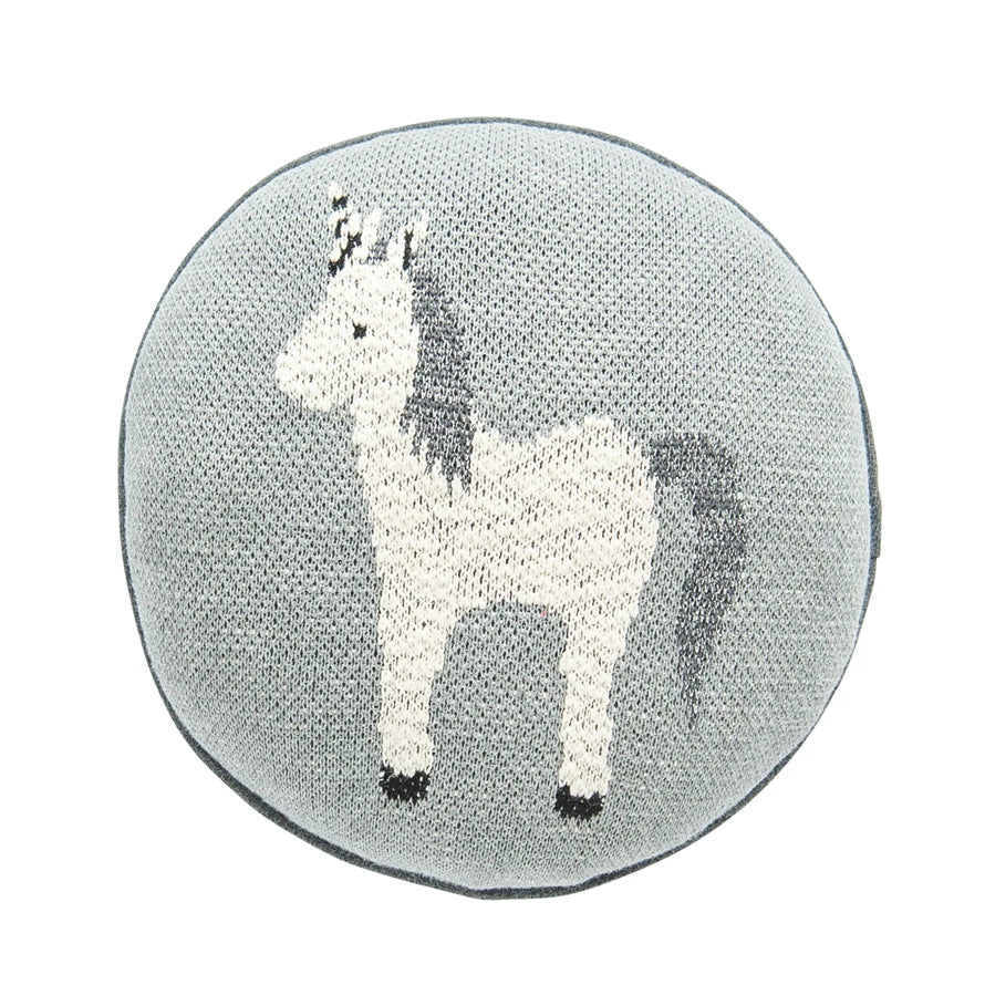 Cotton Knit Pillow with Unicorn