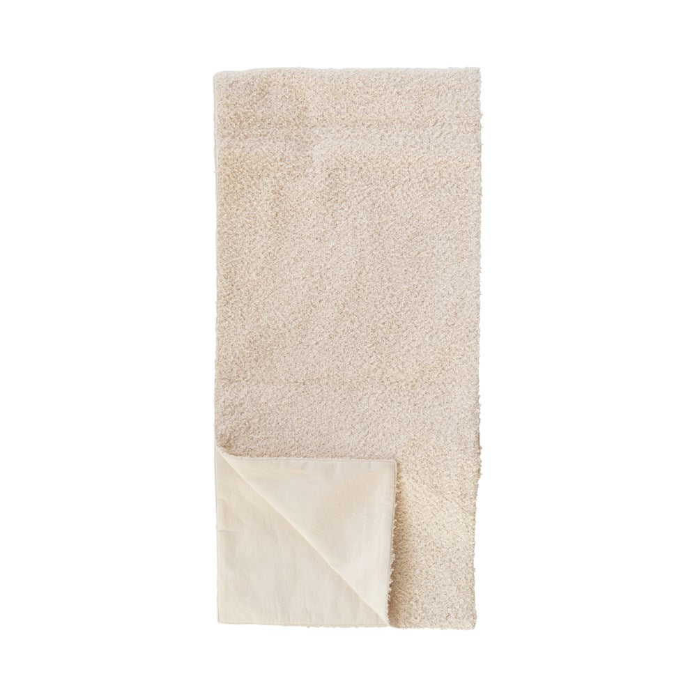 Woven Cotton Boucle Table Runner, Natural Color