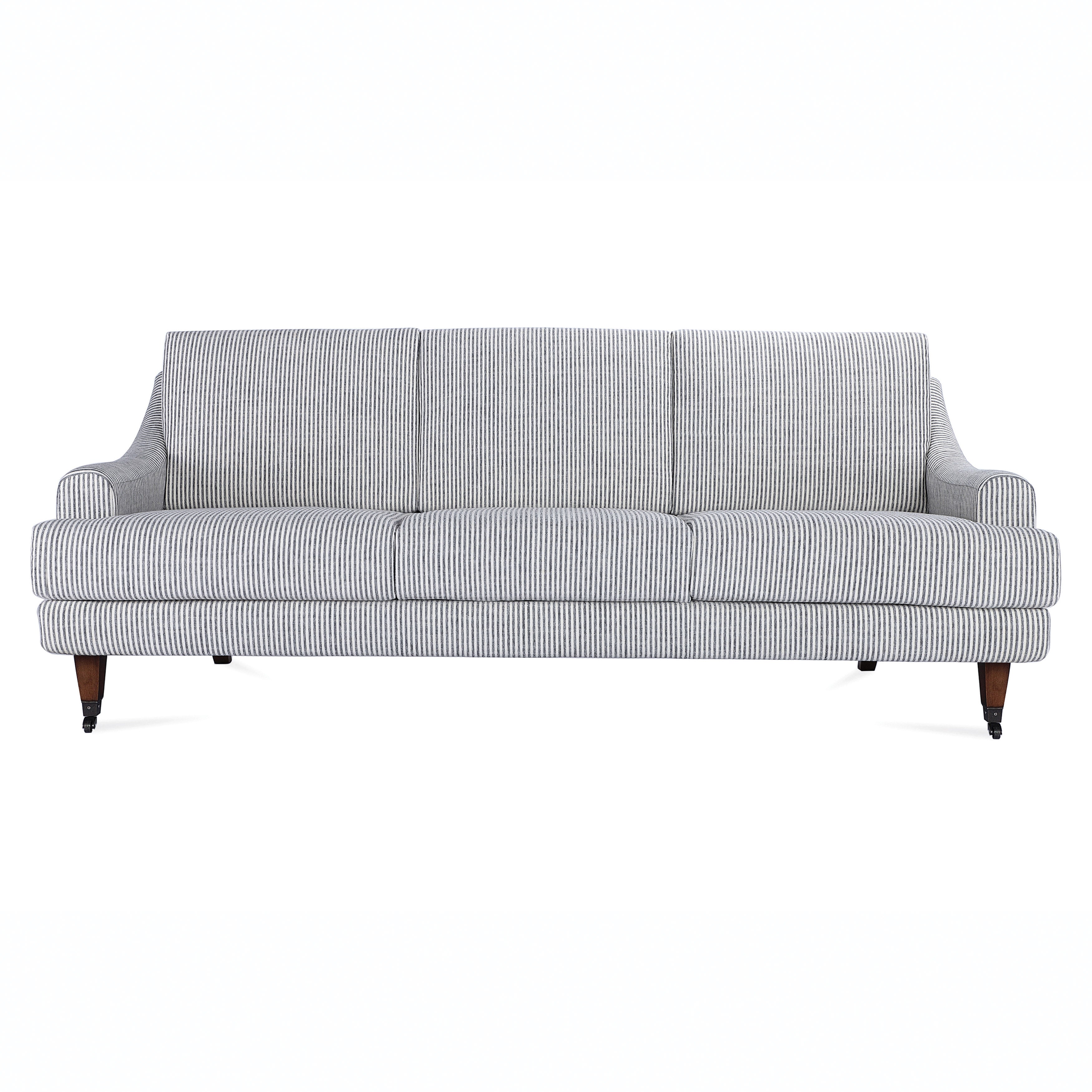 Woven Fabric Upholstered Striped Sofa