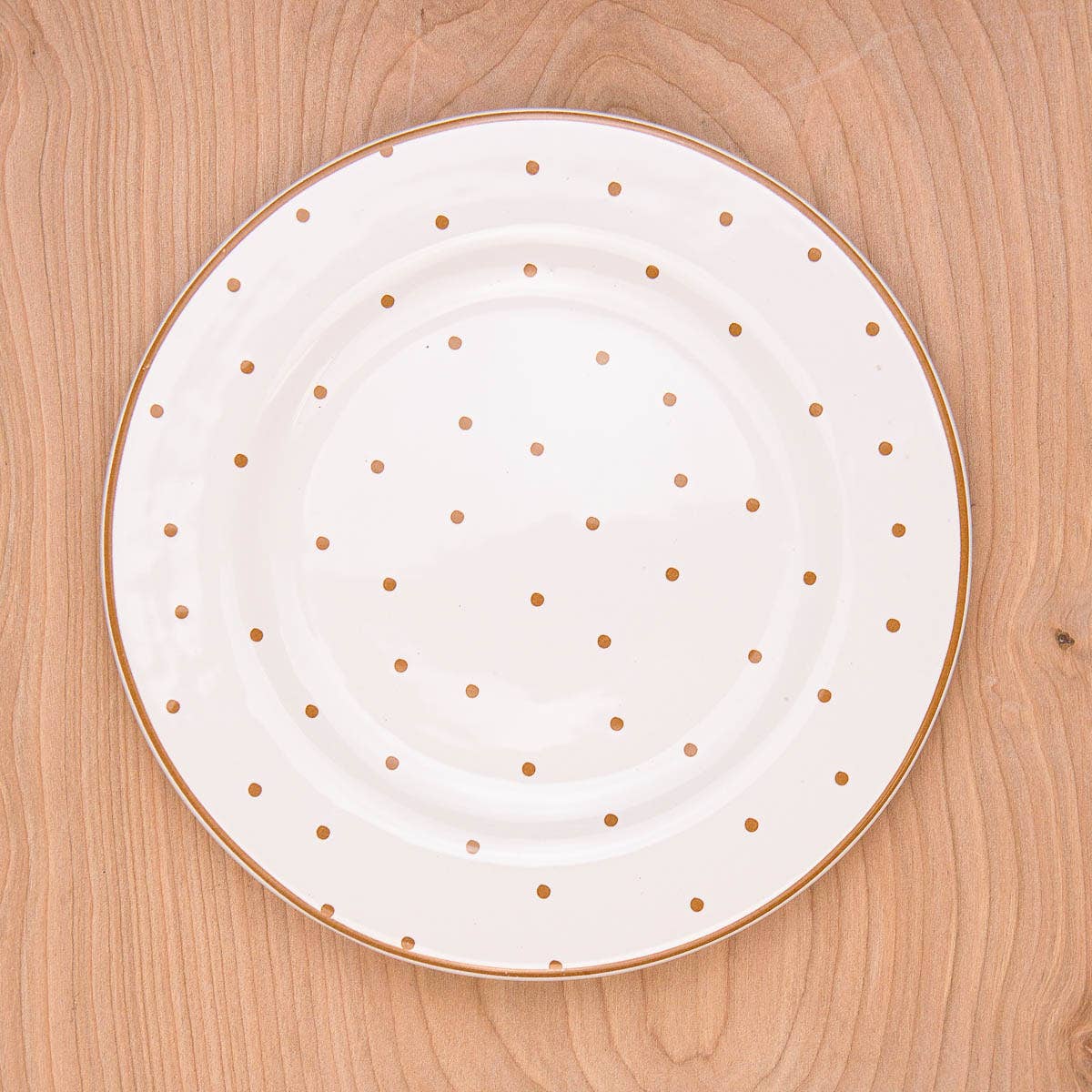 Polka Dot Plate White/Gold