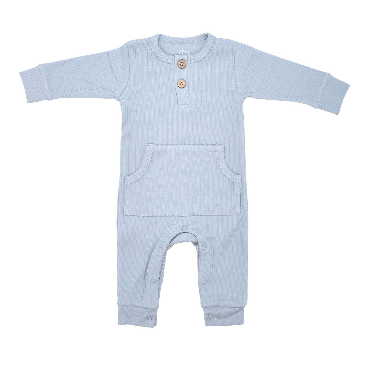 Baby Ribbed Playsuit with Pockets Blissful Blue