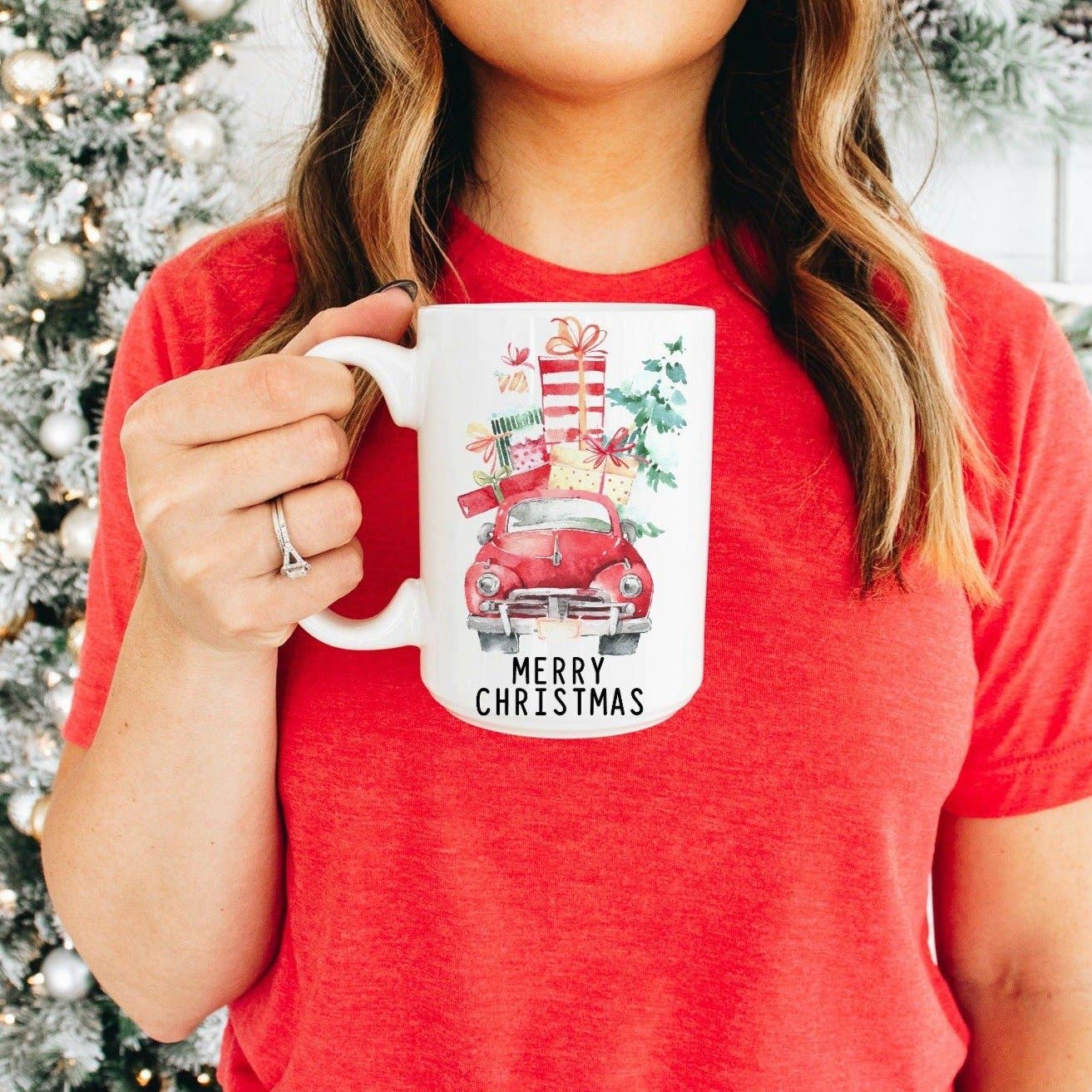 Merry Christmas Truck Mug