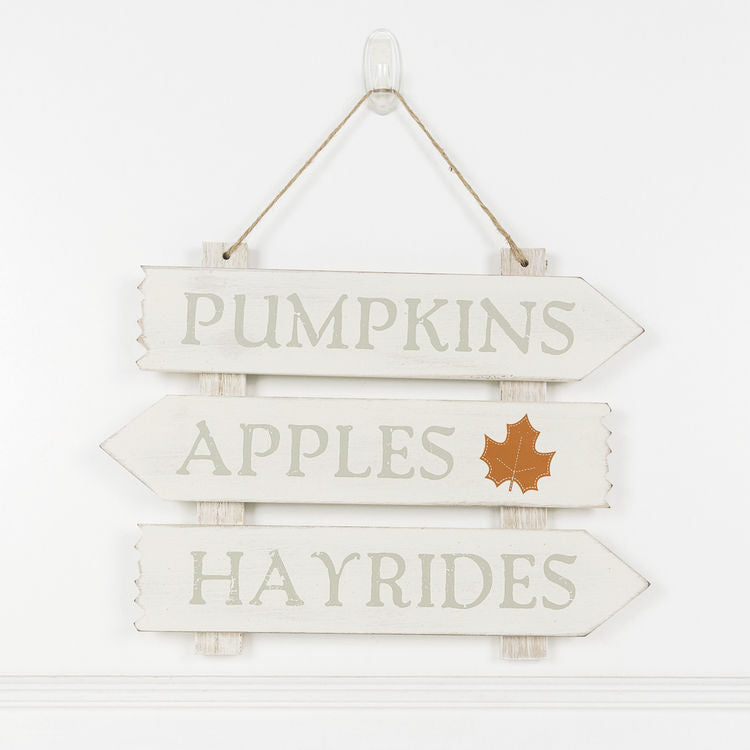 Hanging wood sign (pumpkins,apples,hayrides)