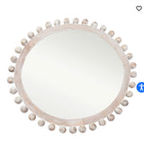 Mango Wood Framed Wall Mirror, Whitewashed