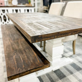 Farmhouse Pedestal Table White Wash