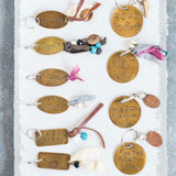 Brass Key Chain with Saying, 10 Styles