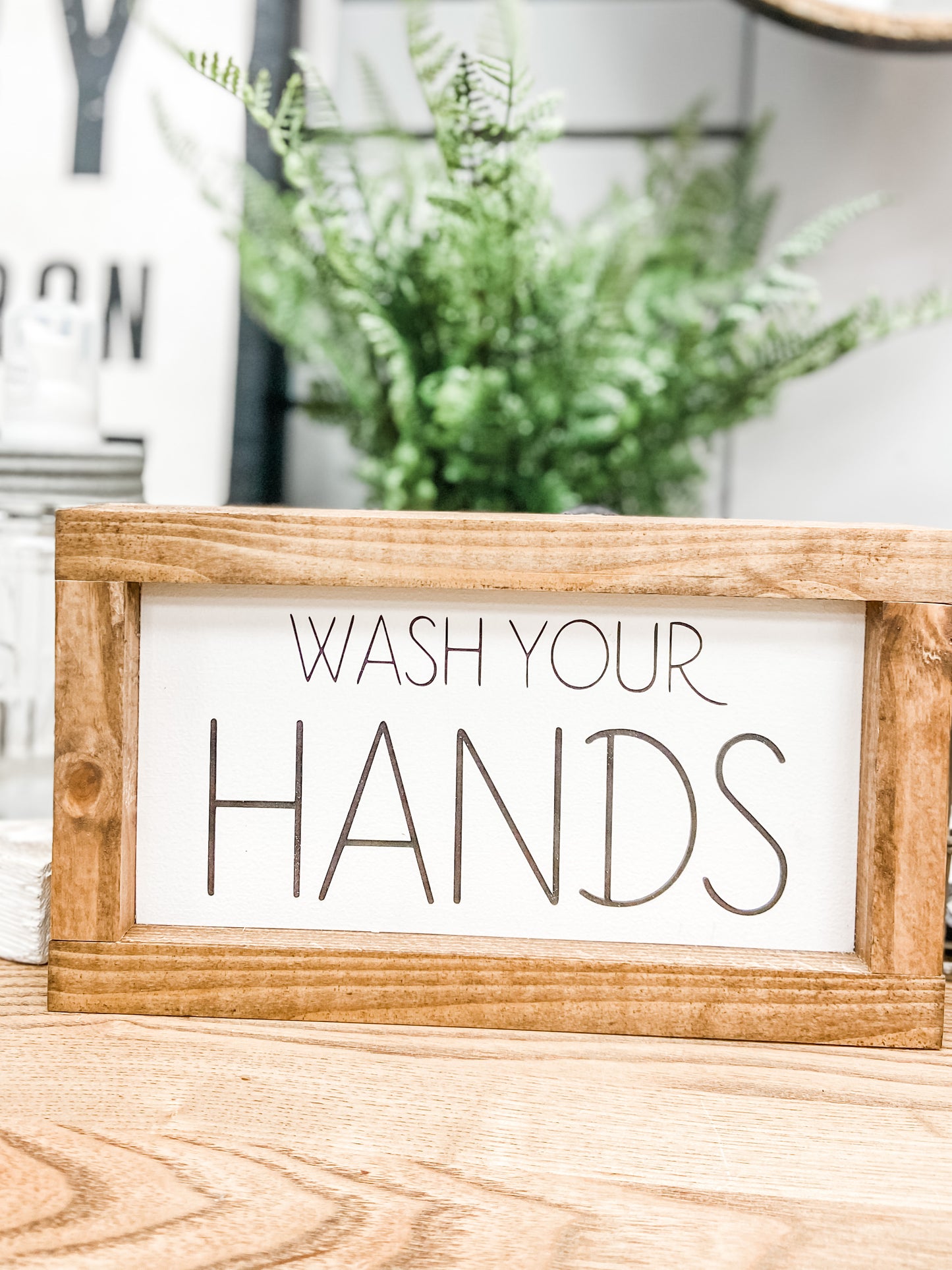 Wash Your Hands Wooden Sign