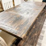 Farmhouse Pedestal Table White Wash