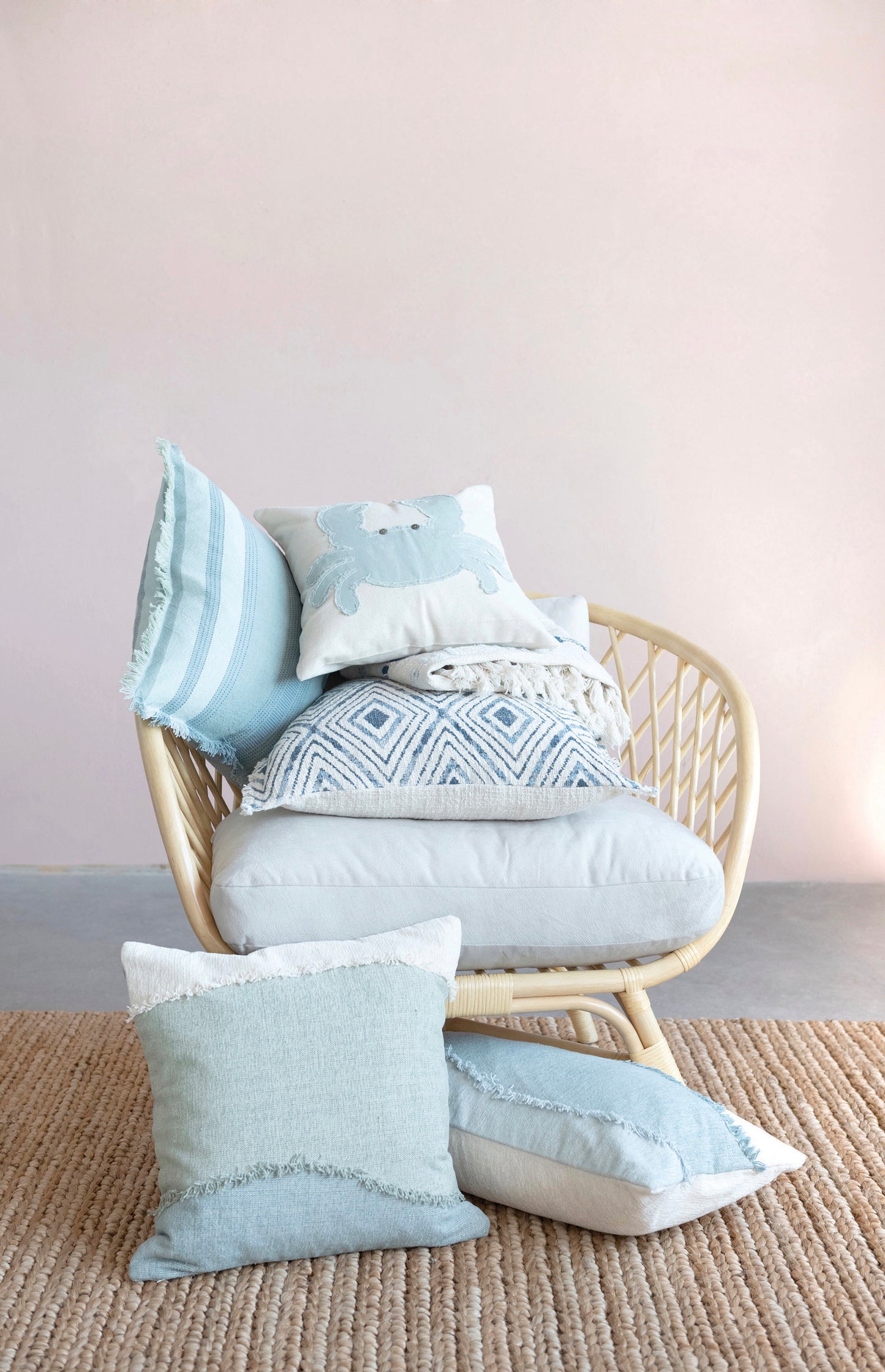 Cotton Applique Lumbar Pillow