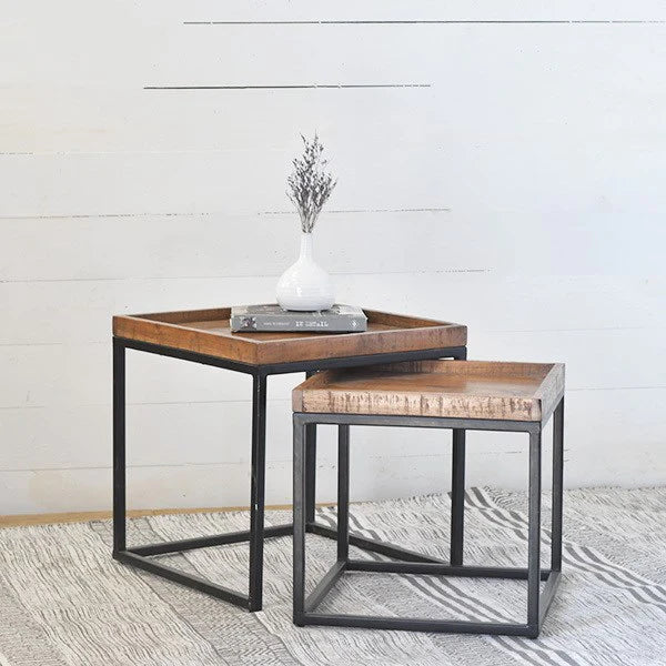 Set of 2 Nesting Square Side Tables