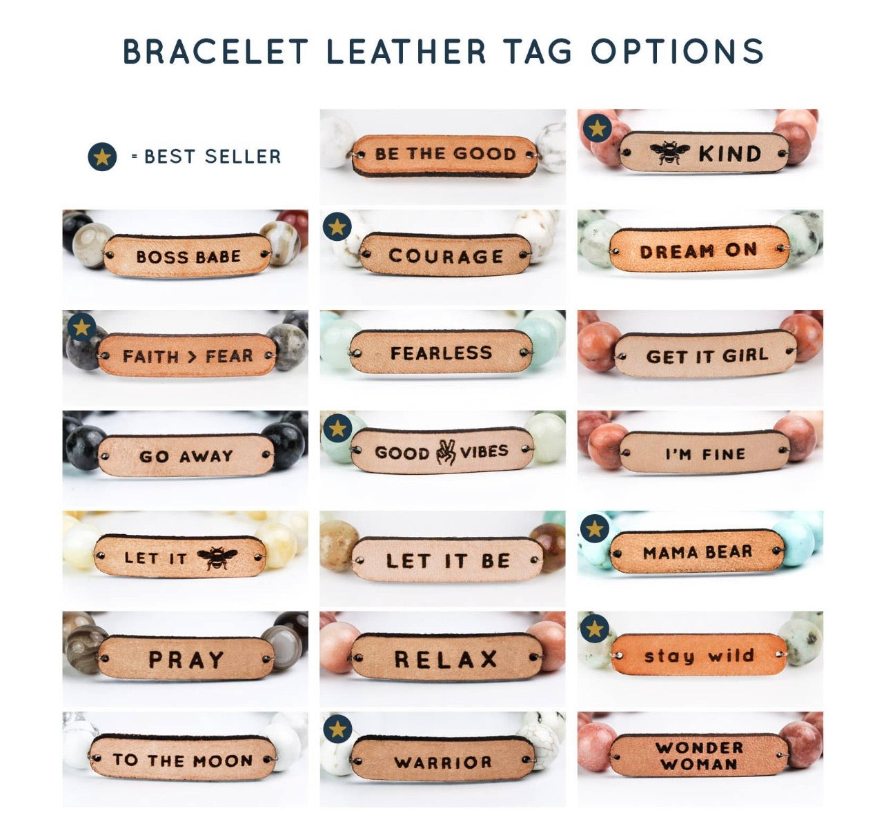 Leather, Stone & Wood Oil-Diffuser Bracelet