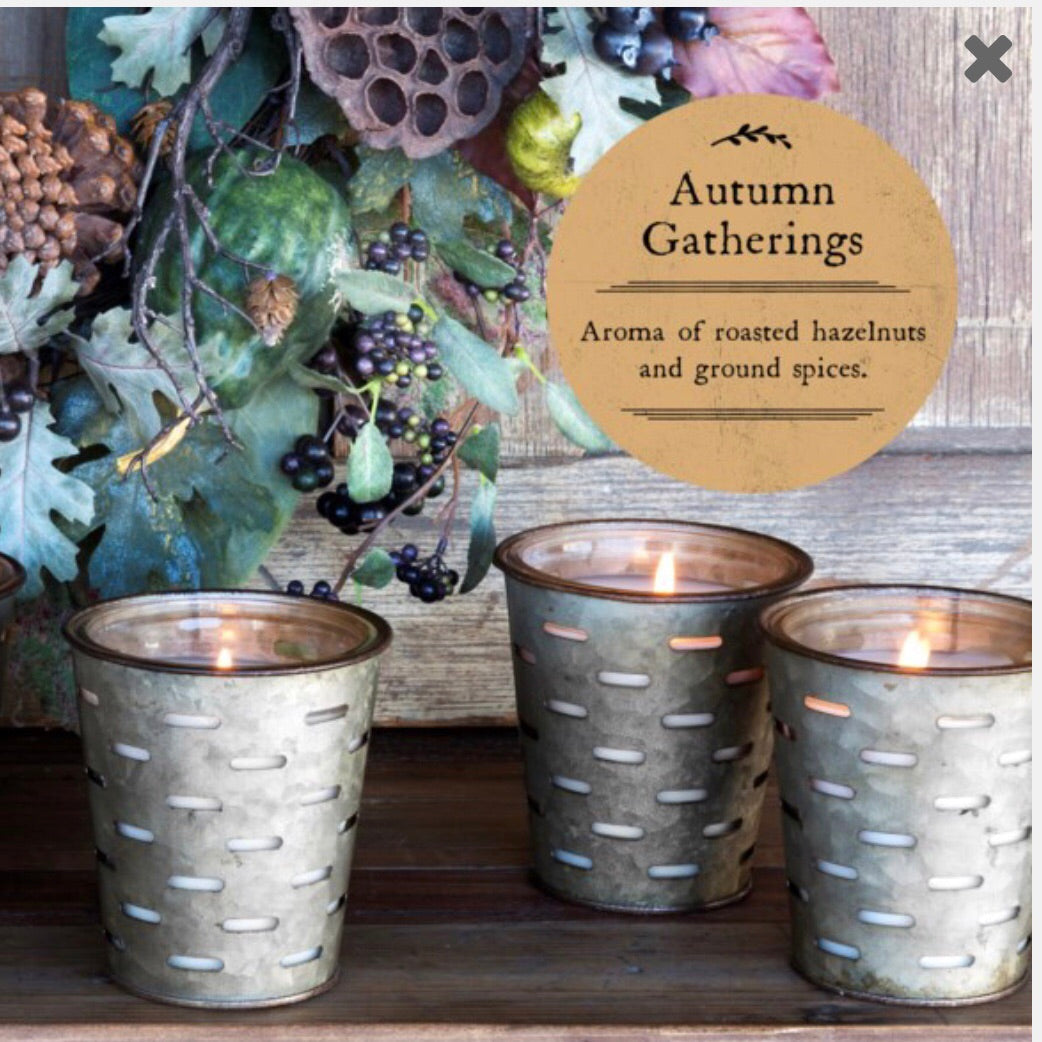 Autumn Gatherings Olive Bucket Candle