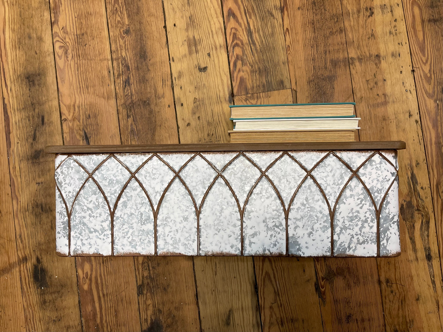 Wall Shelf Metal White Distressed