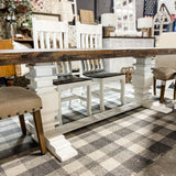 Farmhouse Pedestal Table White Wash