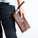 Women's Leather Clutch Wallet - Trifold
