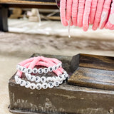 HuffyStrong Fundraiser Pink Breast Cancer Heishi Beaded Stretch Bracelets