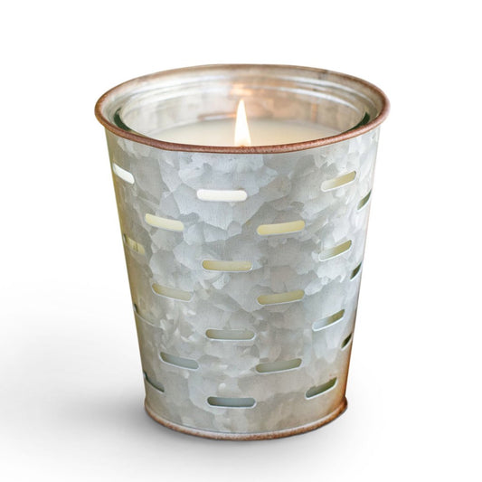 Country French Lavender Olive Bucket Candle