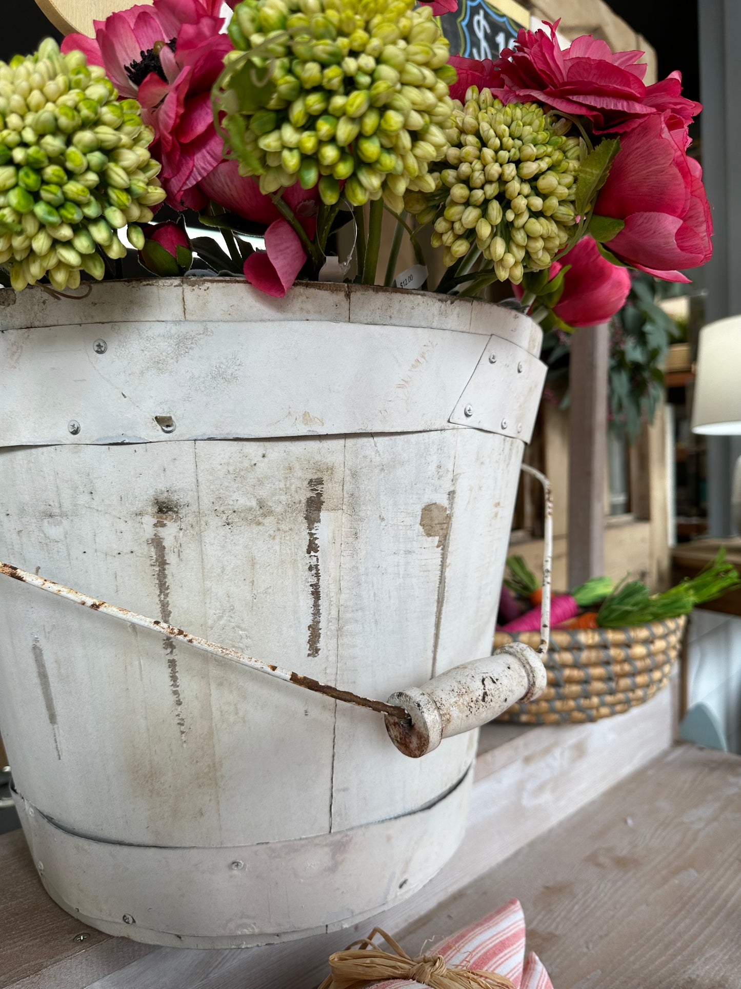 White Wooden Bucket