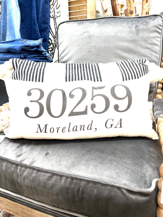 30259 Moreland, GA Zip Code Lumbar Pillow