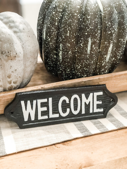 Welcome Cast Iron Sign Plaque