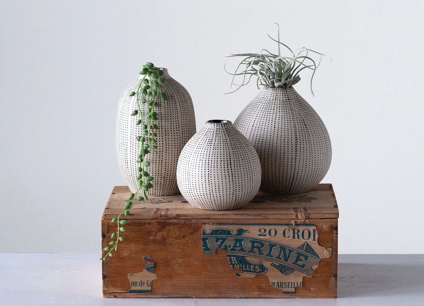 Stoneware Textured Vases