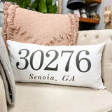 30276 Senoia, GA Zip Code Lumbar Pillow