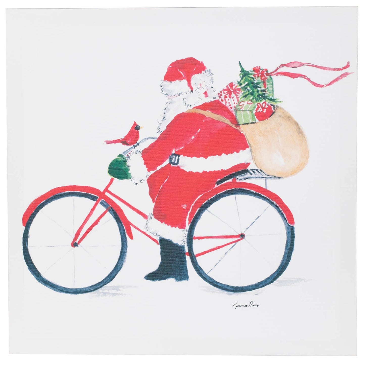 Santa On Bike Wall Art