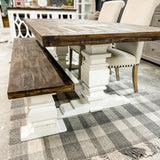 Farmhouse Pedestal Table White Wash