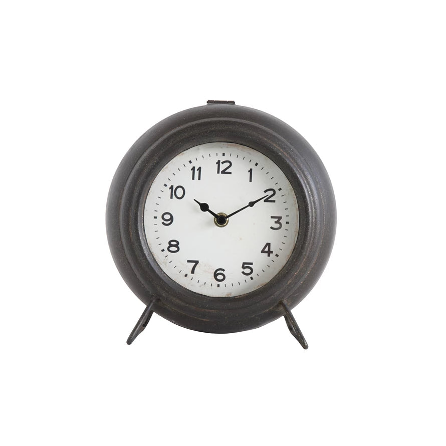 Black Metal Mantel Clock