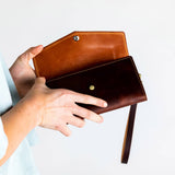 Women's Leather Clutch Wallet - Trifold