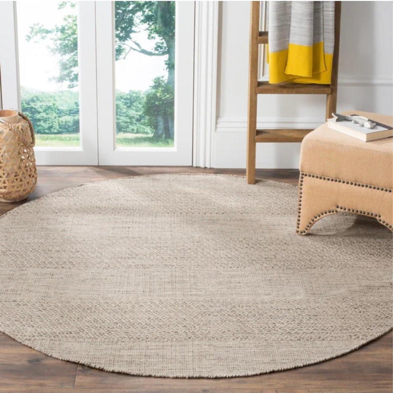Round Woven Rug | Striped