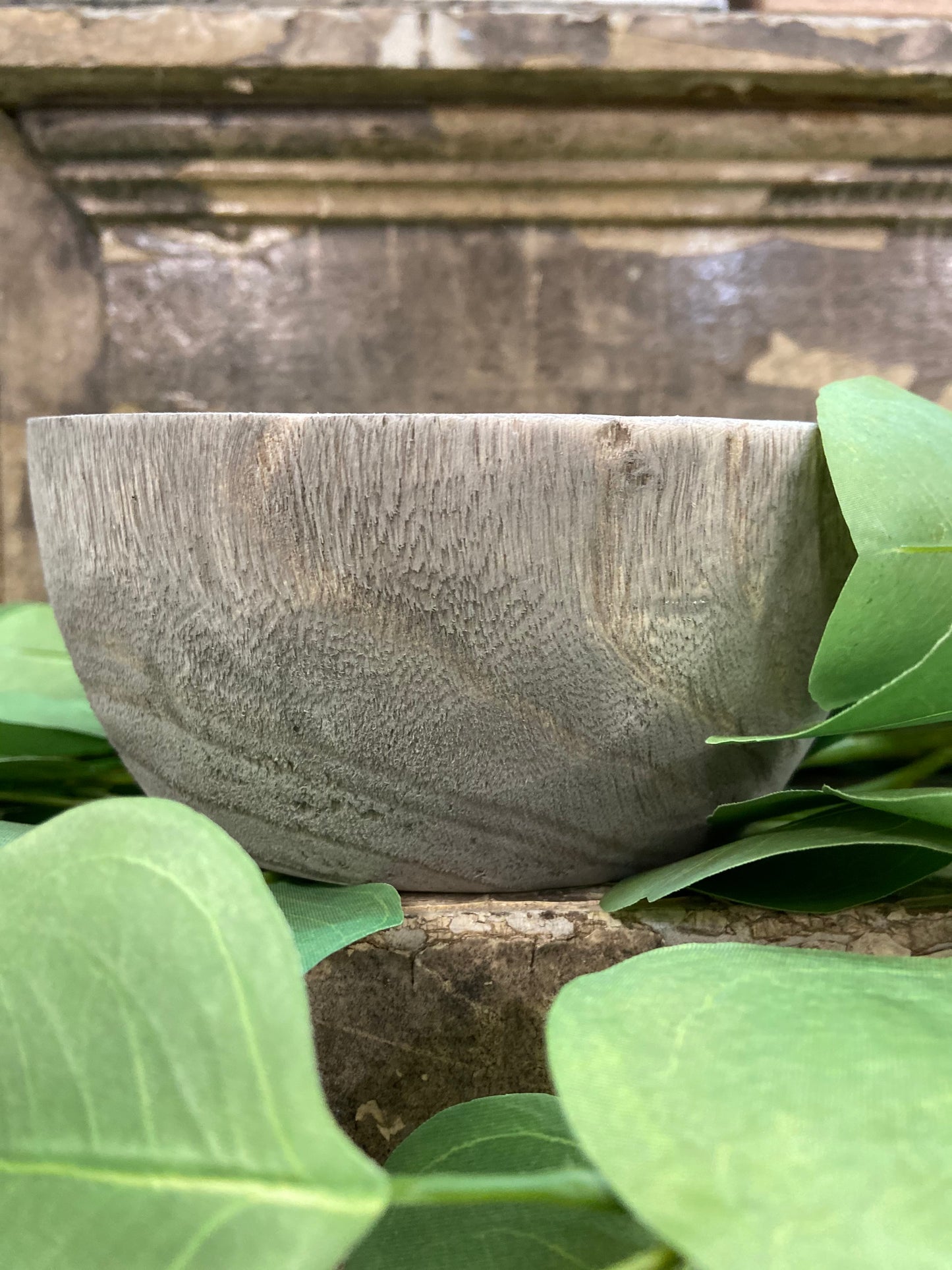 Wooden Round Bowl | Grey