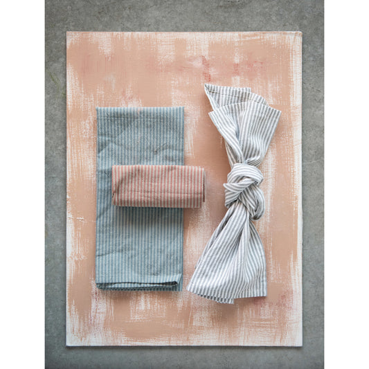 Woven Cotton Striped Tea Towels, 3 Colors