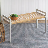 Natural Fiber Woven Bench
